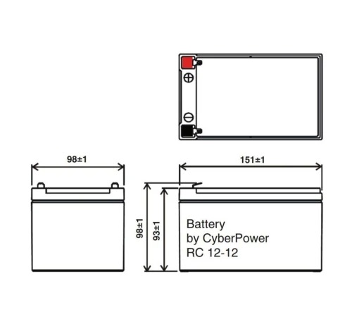 Аккумулятор CyberPower RC12-12 (12V / 12Ah)