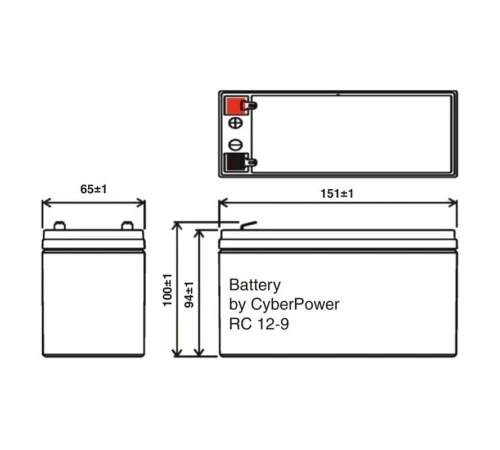 Аккумулятор CyberPower RC12-9 (12V / 9Ah)