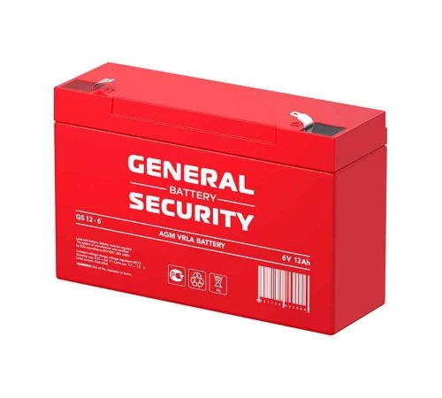 Аккумулятор General Security GS 12-6 (6V / 12Ah)