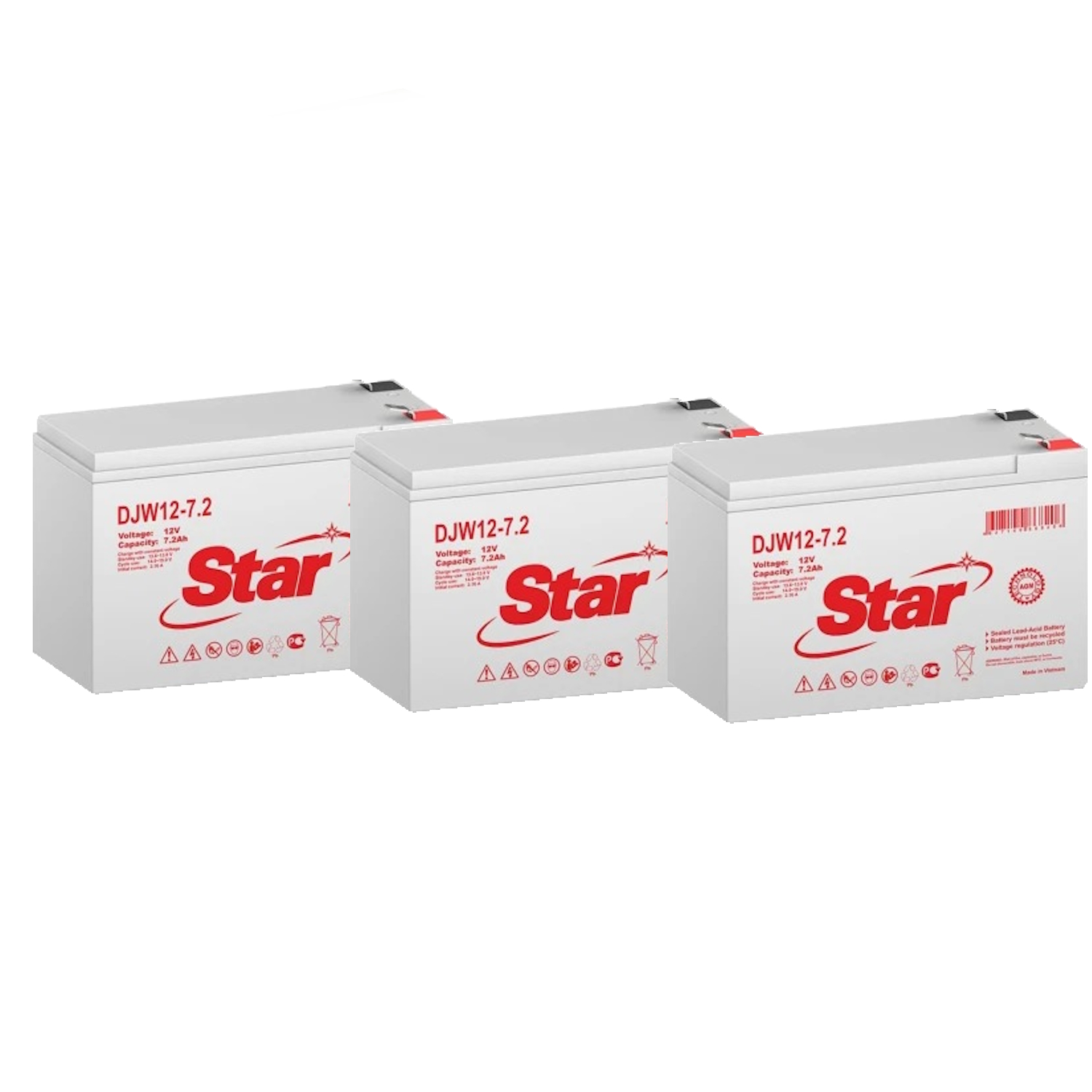 Комплект АКБ STAR 3хDJW12-7.2