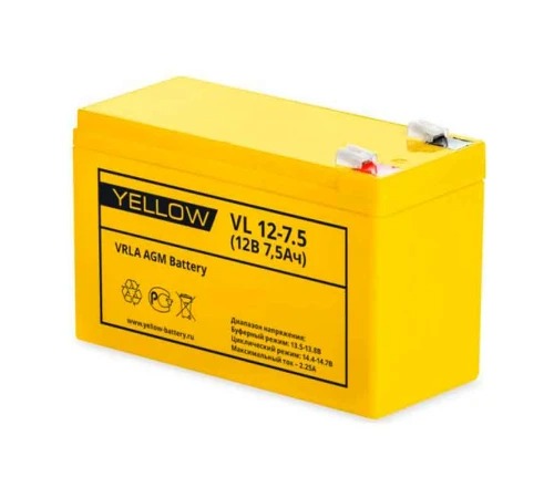 Аккумулятор Yellow VL 12-7.5 (12V / 7.5Ah)