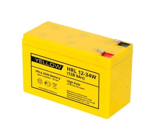 Аккумулятор YELLOW HRL 12-34W (12V / 9Ah)