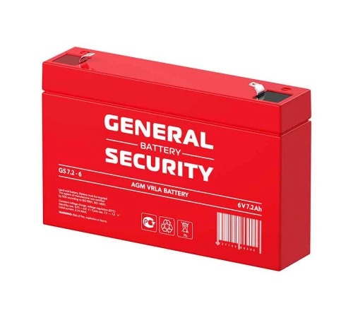 Аккумулятор General Security GS 7.2-6 (6V / 7.2Ah)