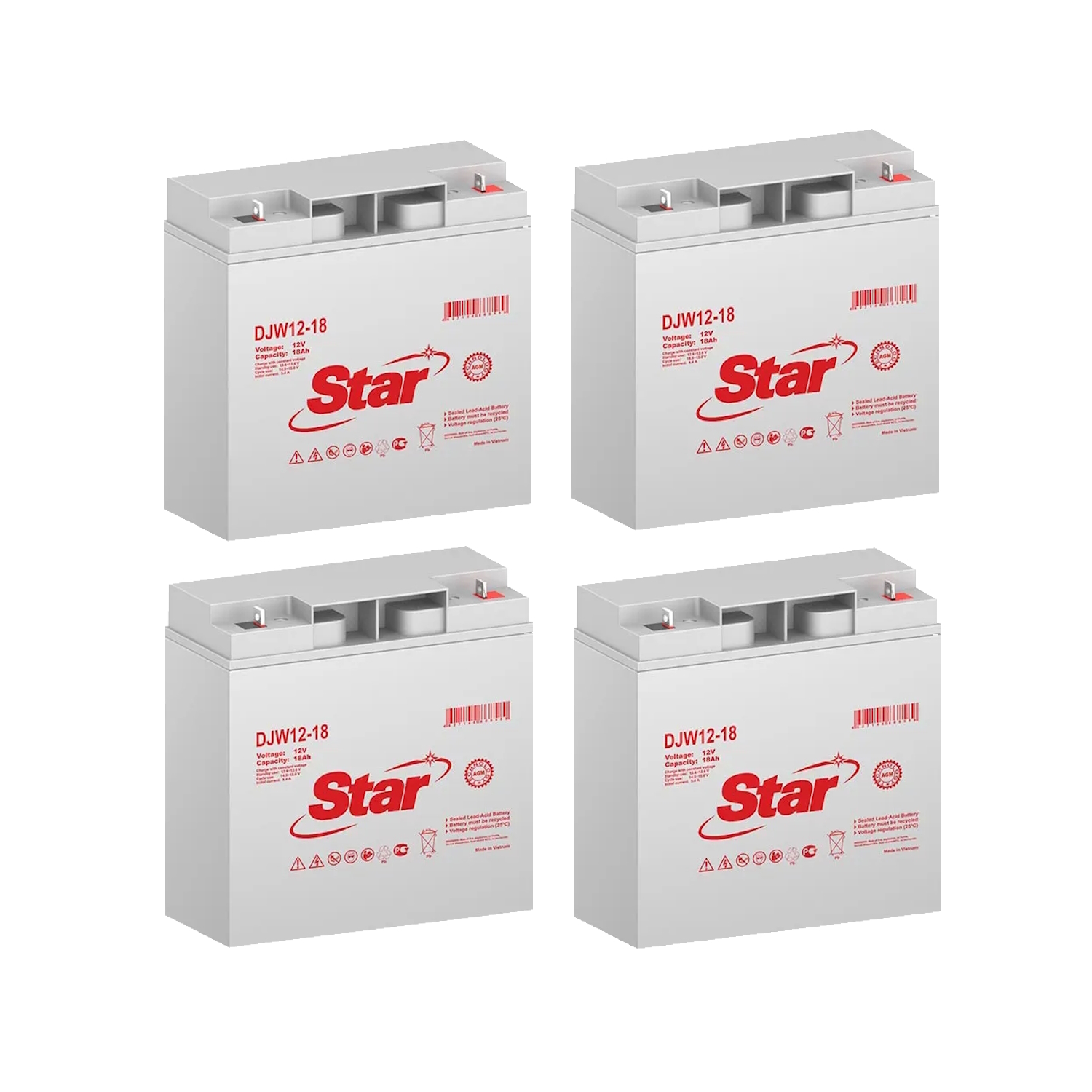 Комплект АКБ STAR 4хDJW12-18